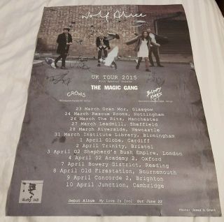 Wolf Alice Fully Hand Signed Tour Poster 2015 Uk Tour