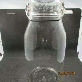 Vintage Old Scarce Embossed One Gallon Milk Jar Bottle - Wide Mouth 2