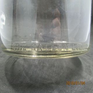 Vintage Old Scarce Embossed One Gallon Milk Jar Bottle - Wide Mouth 8