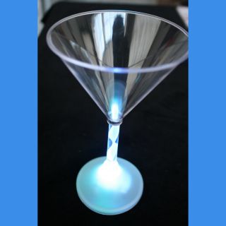 LED Light Up FLASHING MARTINI COCKTAIL GLASSES Multi Color Luau Tiki Bar - 4pc SET 5
