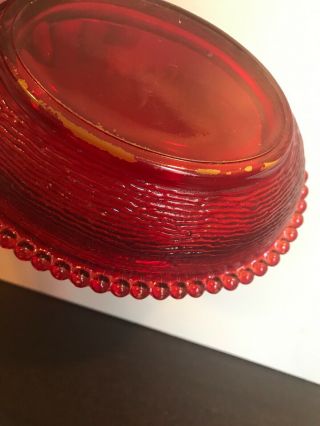 Vintage Indiana Glass Red Chicken Hen on Nest Candy Dish 6