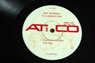 Iron Butterfly In - A - Gadda - Da - Vida Insanely Rare Promo Mono Pressing C - 12836 - Mo