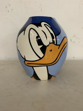 Brenda White Ceramic Vase Donald Duck Disney 1 Of 1