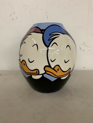 Brenda White Ceramic Vase Donald Duck Disney 1 Of 1 2