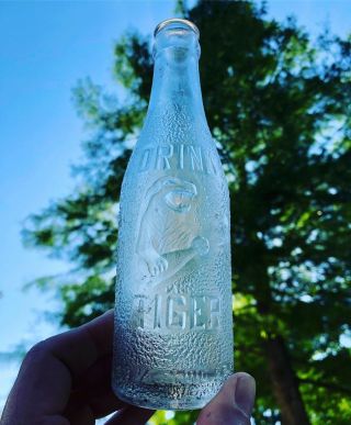 Extremely Rare Drink Tiger Art Deco Birmingham Alabama Soda Bottle Ala Al
