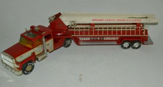 Vintage Nylint Toys Pressed Steel Fire Truck Arial Hook N Ladder Complete 35 "
