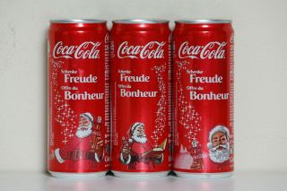 2014 Coca Cola 3 Cans Set From Switzerland,  Christmas