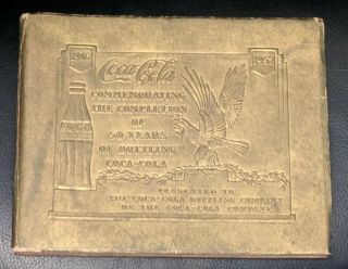 Coca - Cola Booklet Commemorating 50 Years 1907 - 1957 Bottling Coke Gold Embossed