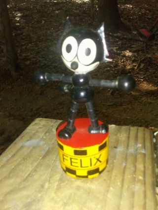 Felix The Cat Push Up Toy,  Ftcp,  Inc.  Vintage Wood Toy In