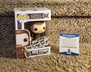 Game Of Thrones Funko Pop Ned Stark 02 Autographed Beckett Certified W/ Case