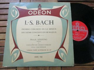 Rare Ed1 Henryk Szeryng J.  S.  Bach Odeon Odx 114 France