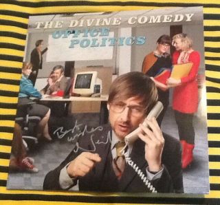 The Divine Comedy Office Politics Hand Signed Autographed 2x Lp Coloured Vinyl