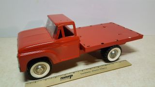 Toy Structo Ford Flat Bed Red Tractor Hauler Truck