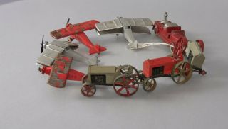 Tootsietoy Vintage Die Cast Tractors,  Fire Engine & Airplanes [8]