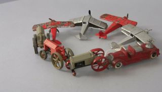 Tootsietoy Vintage Die Cast Tractors,  Fire Engine & Airplanes [8] 3