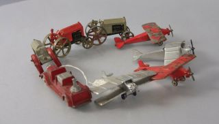 Tootsietoy Vintage Die Cast Tractors,  Fire Engine & Airplanes [8] 5
