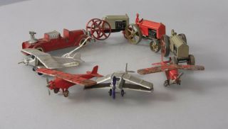 Tootsietoy Vintage Die Cast Tractors,  Fire Engine & Airplanes [8] 7