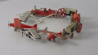 Tootsietoy Vintage Die Cast Tractors,  Fire Engine & Airplanes [8] 8
