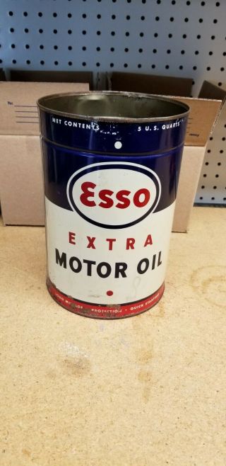 Esso 5 Quart Motor Oil Can