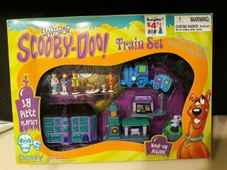 1999 Cartoon Network Scooby - Doo Wind Up Action Train Set 18 Piece Set