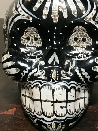 KAH TEQUILA HAND PAINTED WITH RHINESTONES DAY OF THE DEAD Full Size BOTTLE 750ML 2
