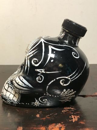 KAH TEQUILA HAND PAINTED WITH RHINESTONES DAY OF THE DEAD Full Size BOTTLE 750ML 3