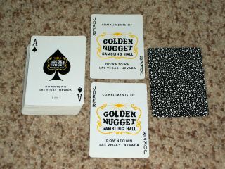 Vintage Golden Nugget Gambling Hall Playing Cards 54 Jokers Black Back 1961 - 1965 5