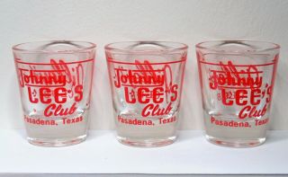 Gilleys Club Johnny Lees Club Pasadena Texas Shot Glasses - Set Of 3 2
