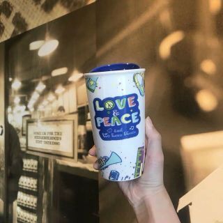 China 2019 Starbucks Summer Music Hippie 12oz Double Wall Mug