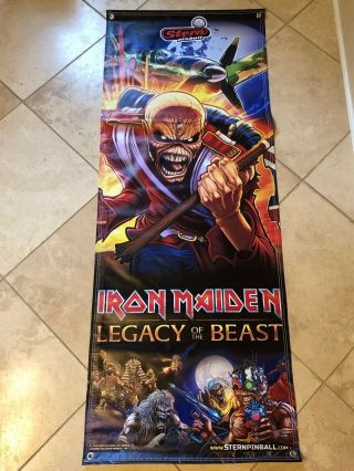 Iron Maiden Legacy Of The Beast Stern Pinball Full Size Banner Authentic 24x62