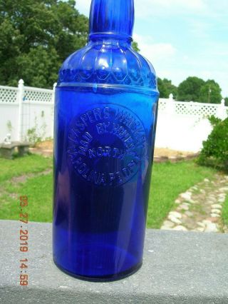 Caspers Whiskey Made By Honest North Carolina People Cobalt Blue Ex Rev.  Kiem