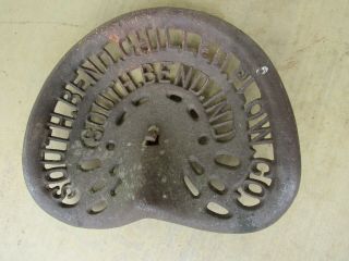 ANTIQUE SOUTH BEND CHILLED PLOW CO.  CAST IRON TRACTOR SEAT INDIANA 5
