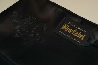 Johnny Walker Blue Label Scotch Whiskey Travel Bag Bottle Case Caddy Blue Nwt