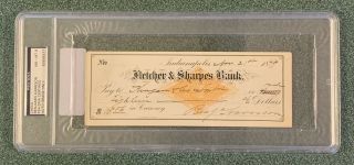 Benjamin Harrison 1879 Signed Check - Psa/dna Nm - Mt 8