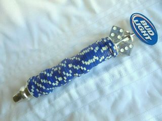 Bud Light Blue Poker Chip Stack And Dice Casino Beer Tap Handle