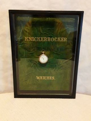 Antique Knickerbocker Pocket Watches Store Advertising Display Shadowbox Wwatch