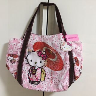 F/s Hello Kitty Manufatto Japanese Kimono Sakura Umbrella Bag From Kyoto Japan