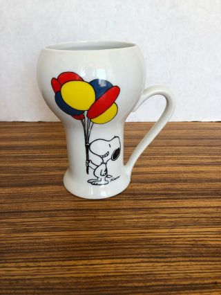Rare Vintage Peanuts Snoopy And Woodstock Balloons Coffee Mug