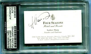 Signed Business Card,  Isadore Sharp Founder Of The Four Seasons