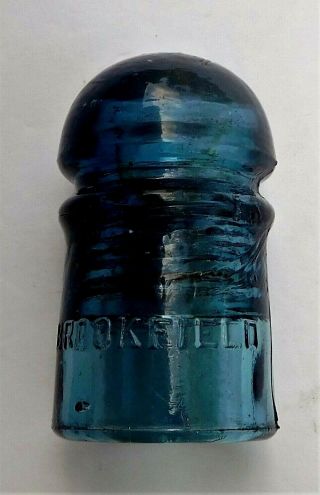 Rare Color Blue Glass Insulator - Brookfield Pony Size