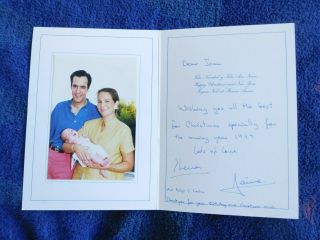 Princess Elena And Prince Jaime Of Spain - Wonderful Hand Signed Christmas Card