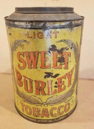 Sweet Burley Tobacco Metal Can Advertising
