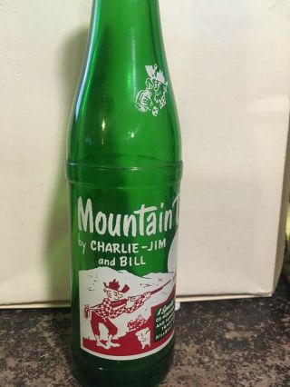 Vintage Rare Mountain Dew Soda Bottle By Charlie - Jim And Bill (owners) 1955