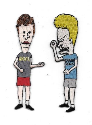 Beavis And Butthead Figures Die - Cut Embroidered Patch Set Of Two