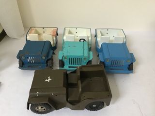 Four Vintage Tonka Jeeps - 1960’s In Disrepair