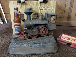 Pabst Blue Ribbon Beer Sign/light Locomotive Engine Moves: As - Is.