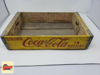 Vintage 1966 Delta Coca - Cola Coke Wood Yellow Case / Crate / Box