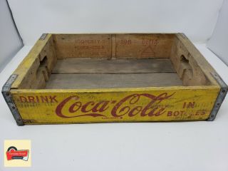 Vintage 1966 Delta COCA - COLA COKE Wood Yellow Case / Crate / Box 4