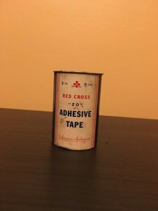 Vintage Johnson And Johnson Red Cross " Zo " Adhesive Tape