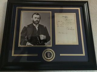 Ulysses S.  Grant Signed Letter As Pres Exec.  Mansion Stationery Psa Dna 9
